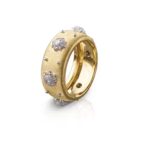 Buccellati - Macri Eternelle - Band Ring with Diamonds, 18K Yellow and White Gold