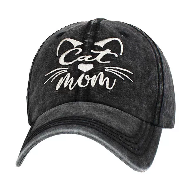 Cat Mom Message Vintage Baseball Cap