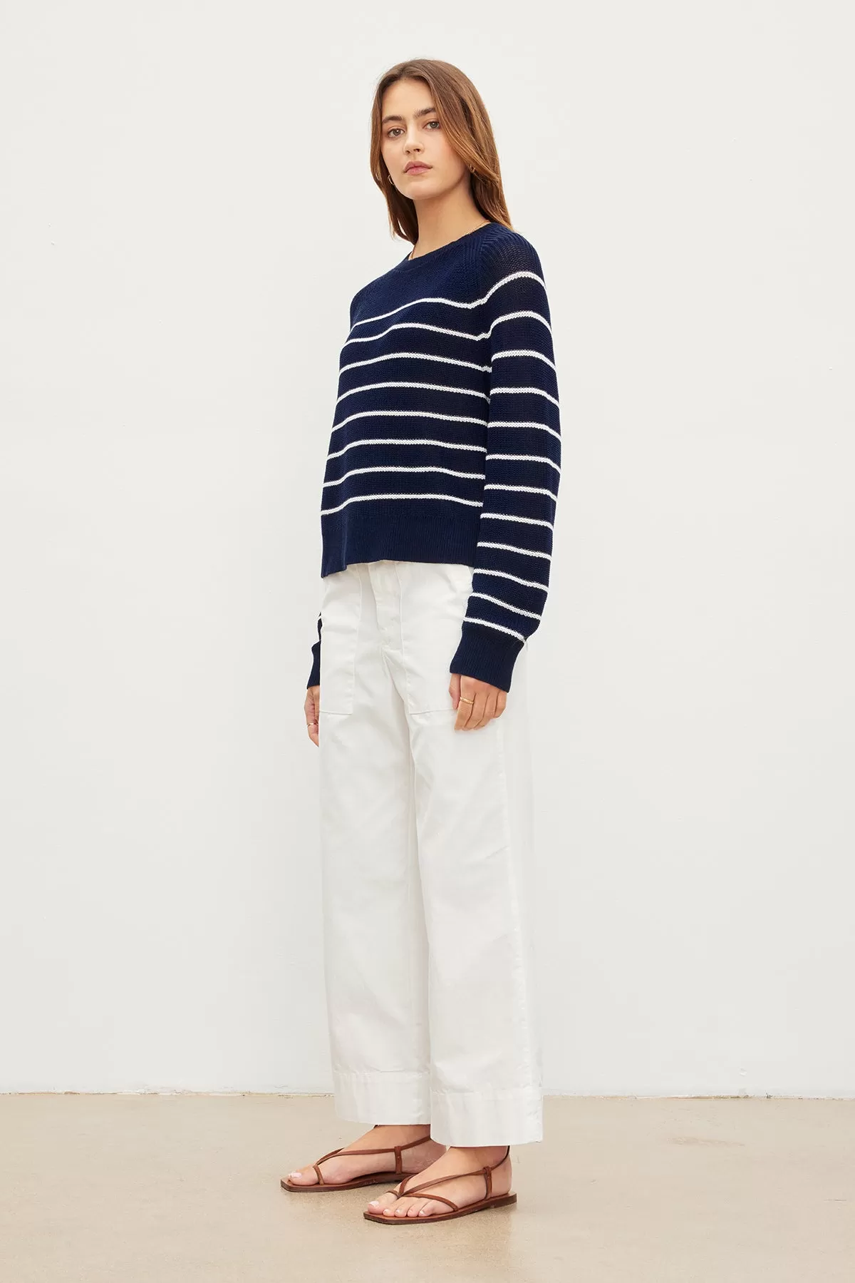 CHAYSE STRIPED CREW NECK SWEATER