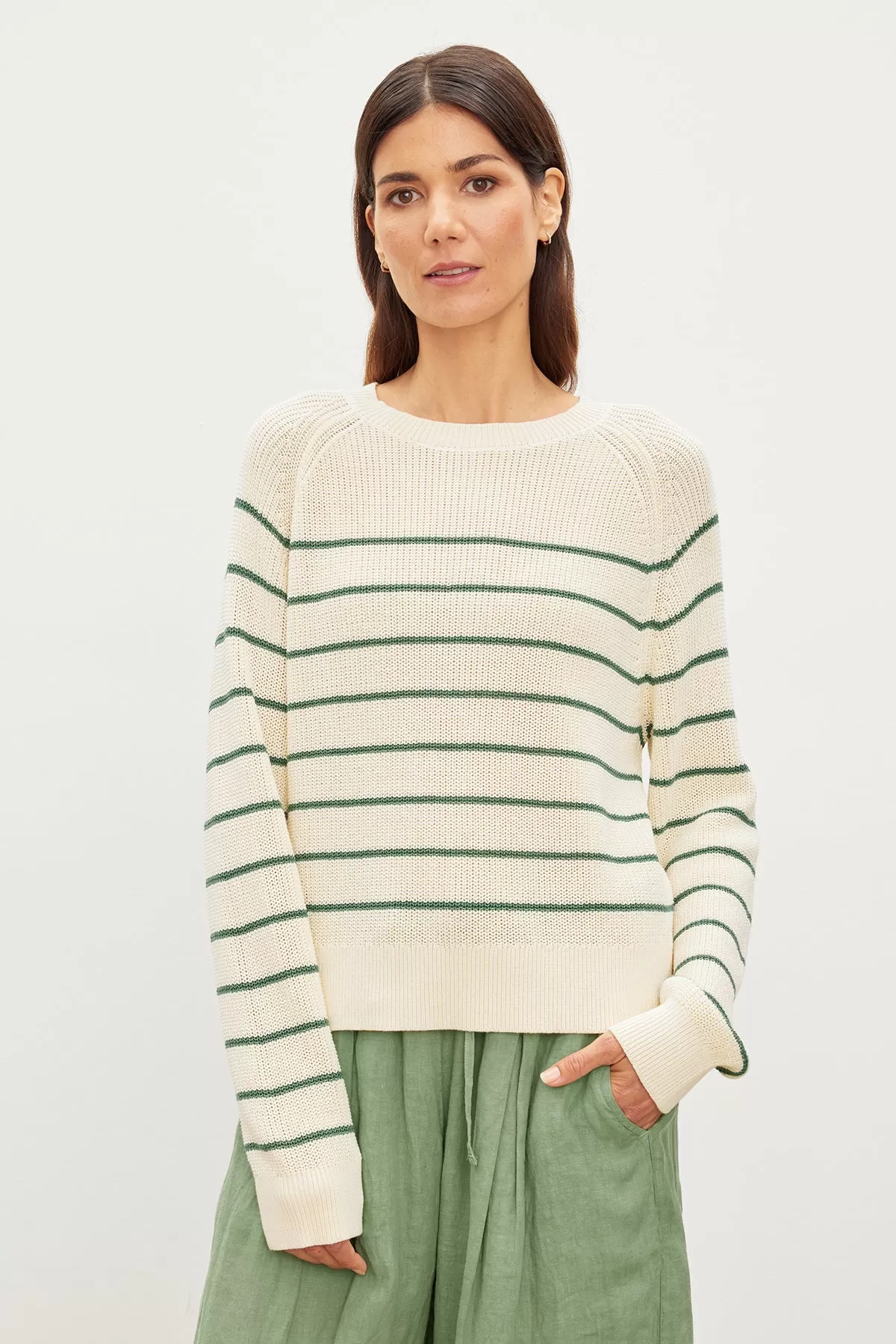 CHAYSE STRIPED CREW NECK SWEATER