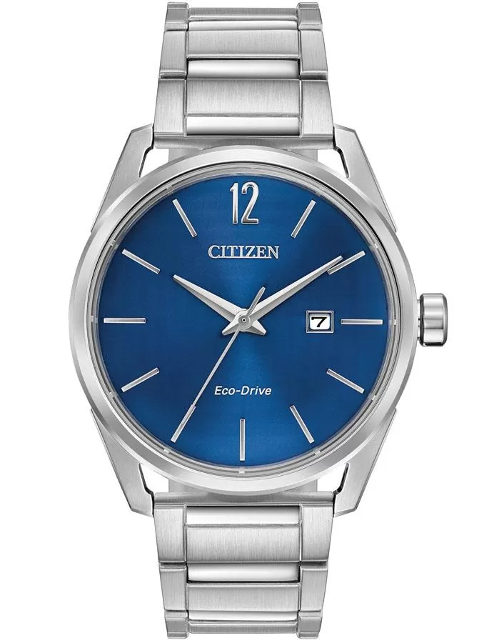 Citizen Drive Mens Watch - Stainless Steel - Blue - Date - Stainless Bracelet