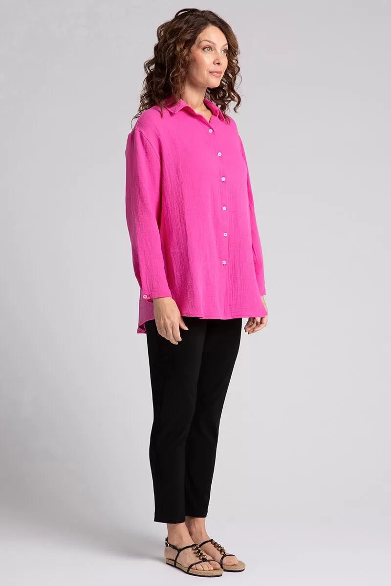 Cotton Gauze Easy Shirt | Peony