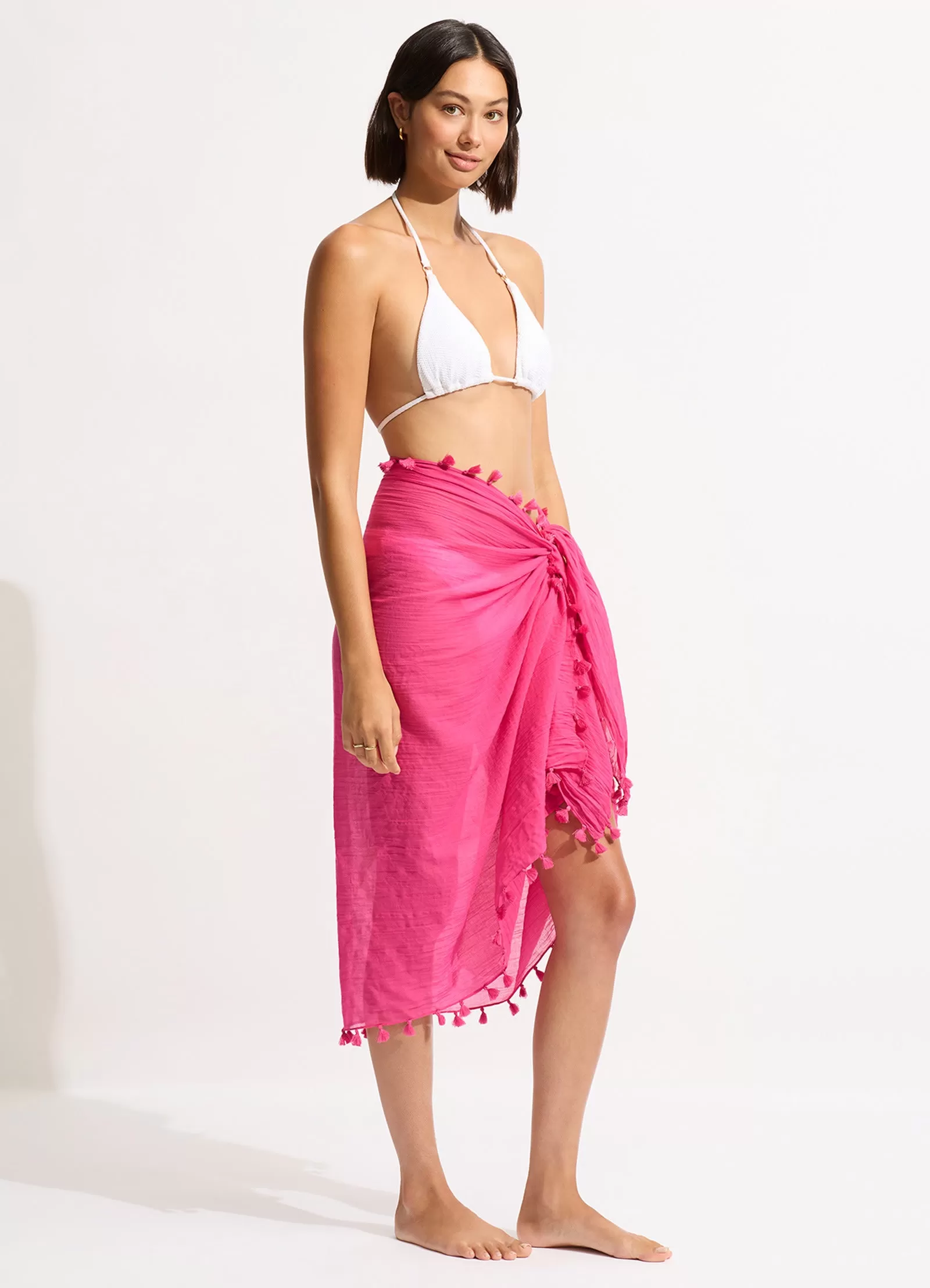 Cotton Gauze Sarong - Fuchsia Rose