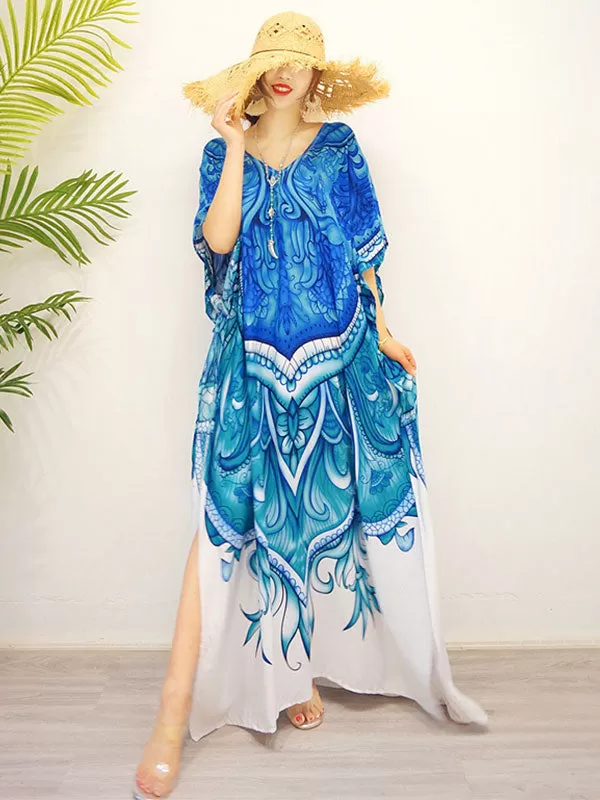 Dancing Peacock Bohemian Ethnic Style Maxi Dress