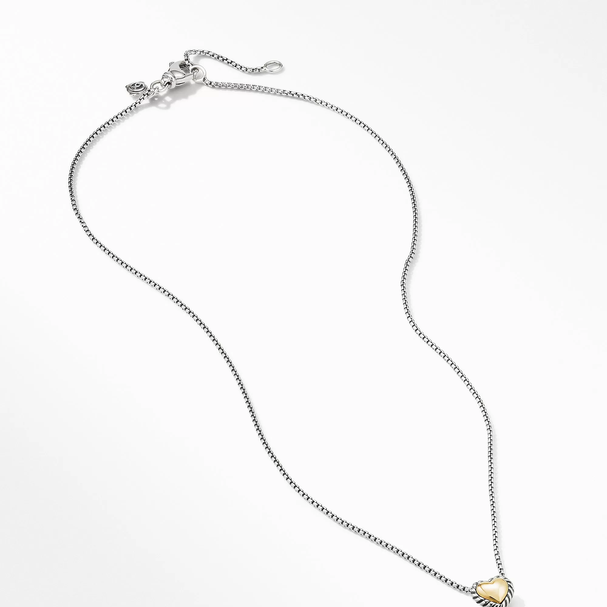 David Yurman Cable Cookie Classic Heart Necklace with 18K Yellow Gold