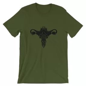 Death Metal Uterus, Unisex T-Shirt, Olive