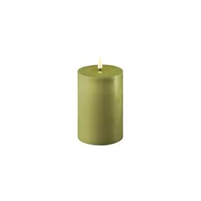 Deluxe LED Candle 10cm x 15cm - Olive Green