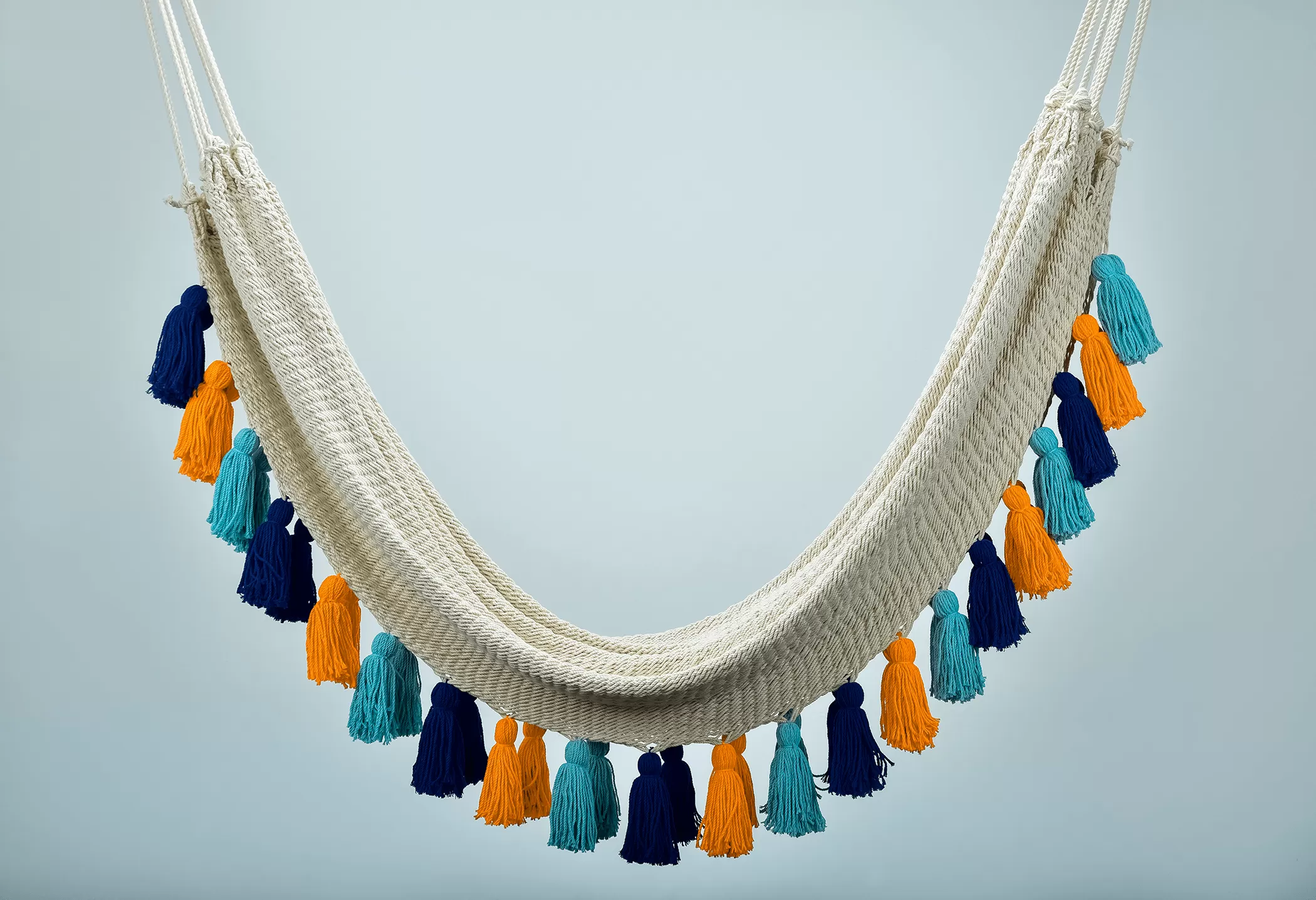 Deluxe Natural Cotton Hammock With Hue Inspired Tassels