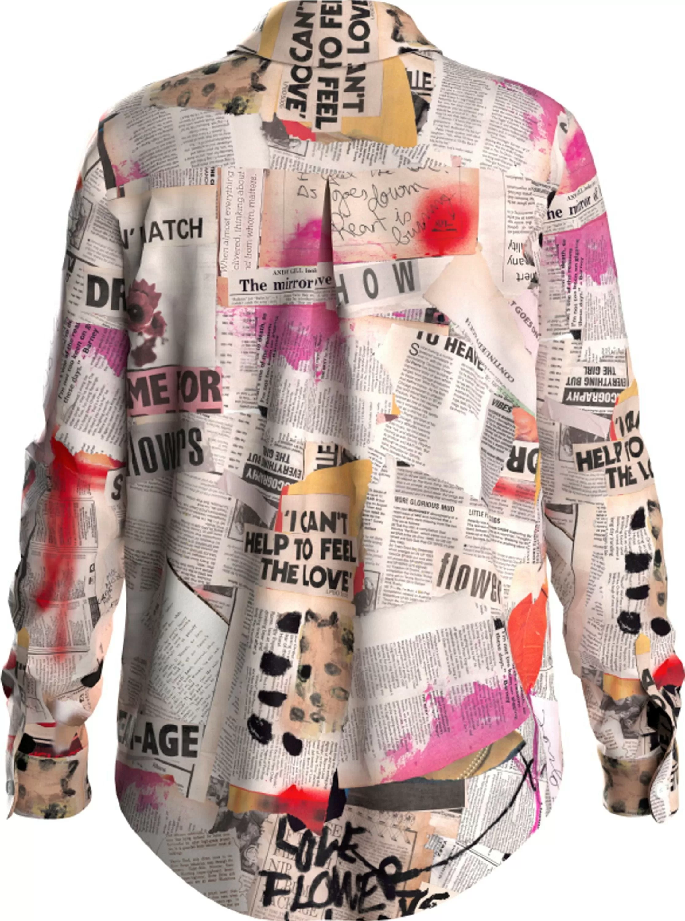 Desigual Newspaper Print Shirt - Blanco