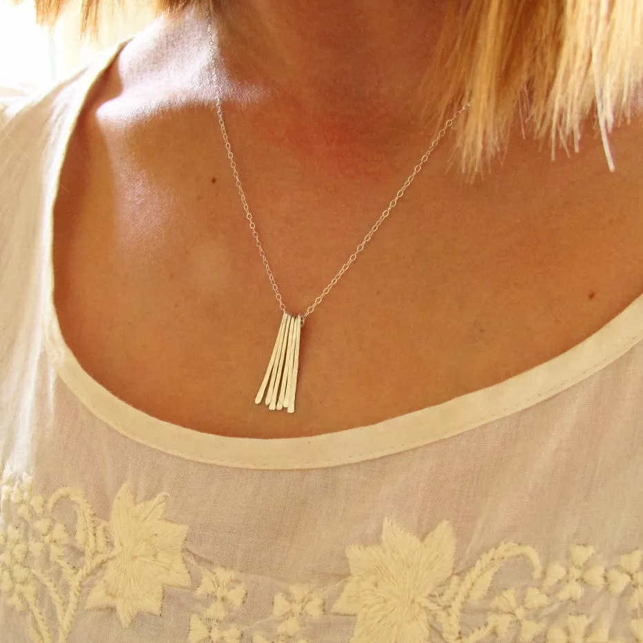 Different Strokes Fringe Pendant Necklace