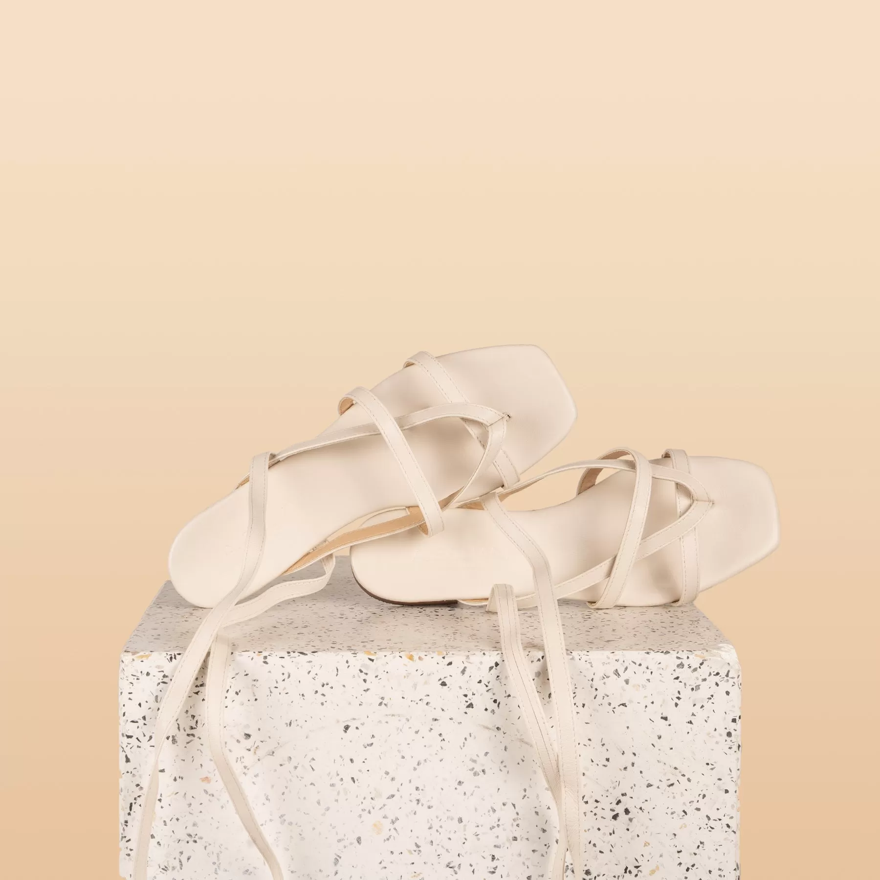 Doria - Ivory Nappa Sandals