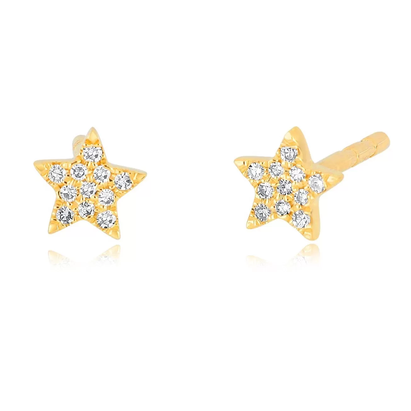 EF Collection - Baby Star Earrings, Yellow Gold