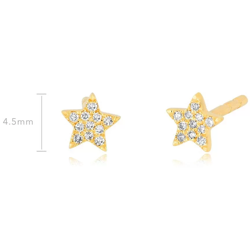 EF Collection - Baby Star Earrings, Yellow Gold