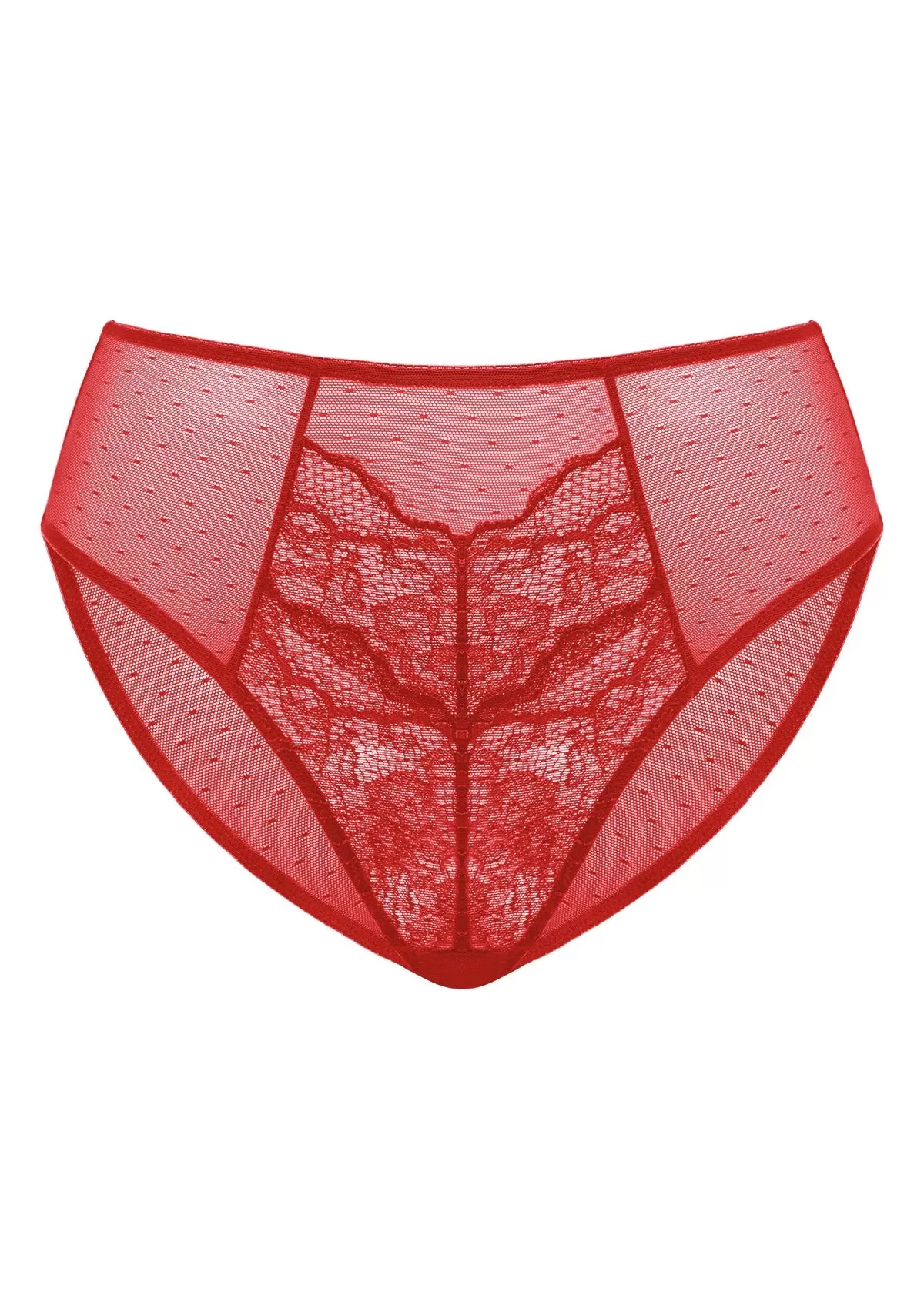 Enchante High-Rise Red Lace Brief Underwear