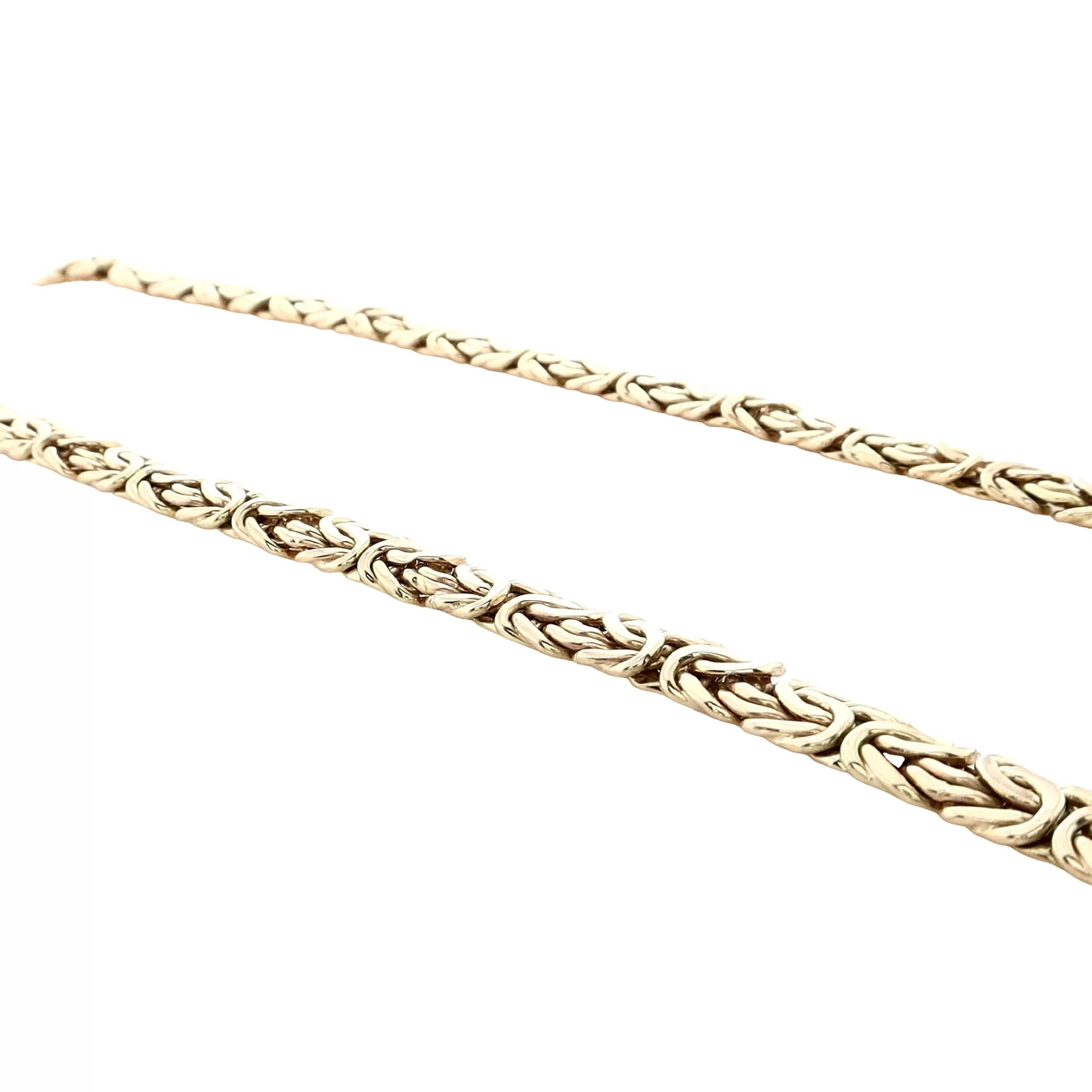 Estate 14k Yellow Gold Tapered Byzantine Necklace