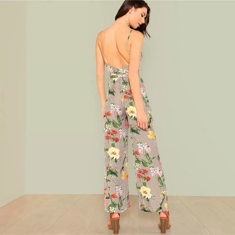 FELICITY’S FLORAL STRIPE JUMPSUIT