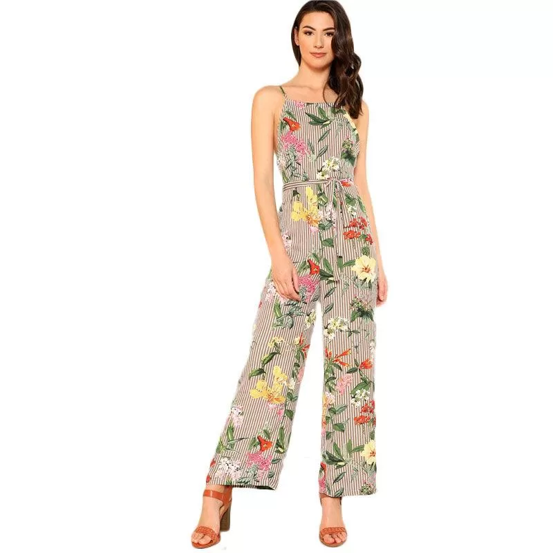 FELICITY’S FLORAL STRIPE JUMPSUIT