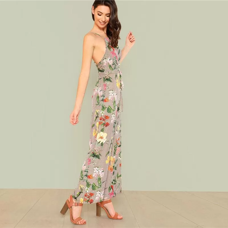 FELICITY’S FLORAL STRIPE JUMPSUIT