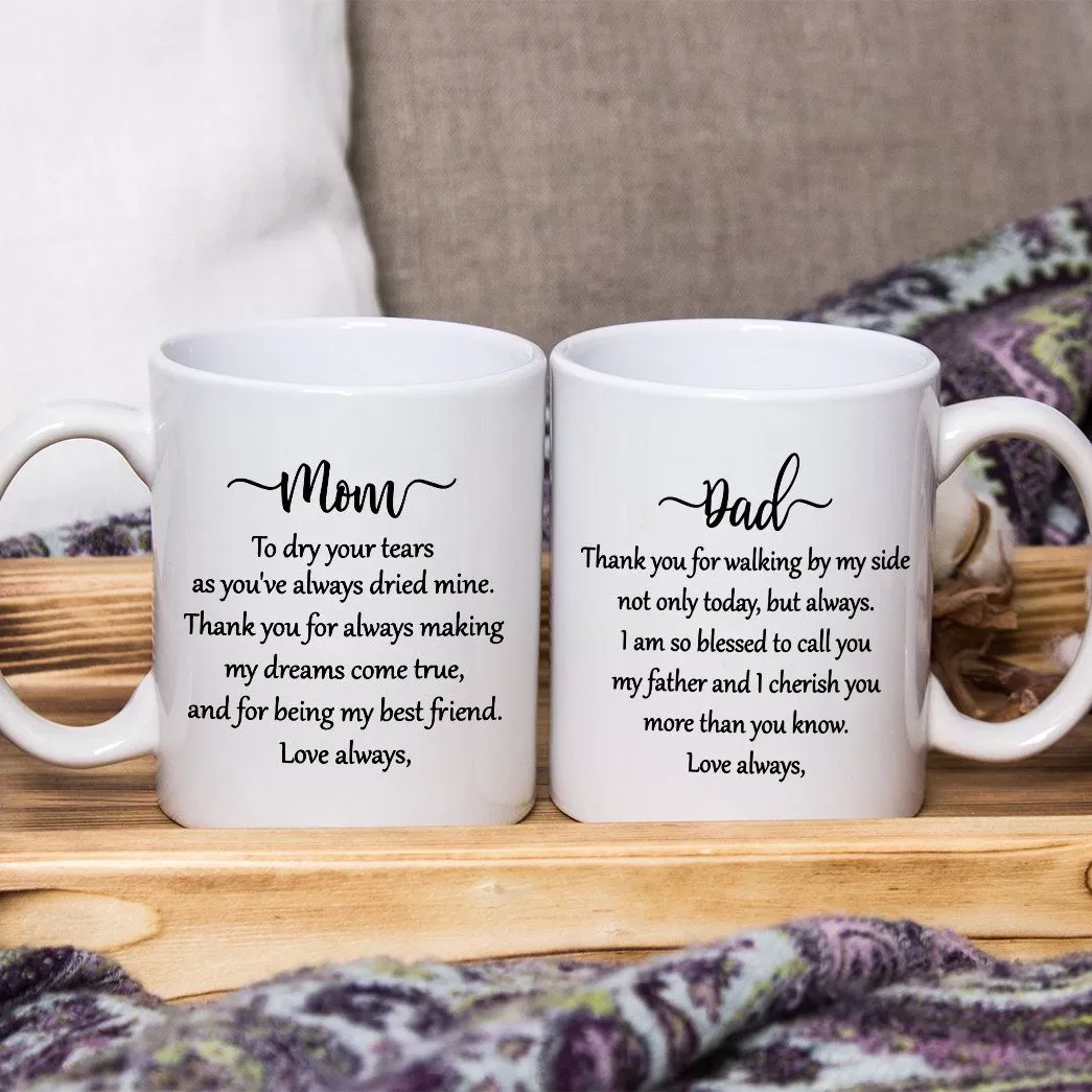 Gearhuman 3D Happy Mother's Day Father's Day Combo Gifts Dear Mom And Dad Custom Name Mug