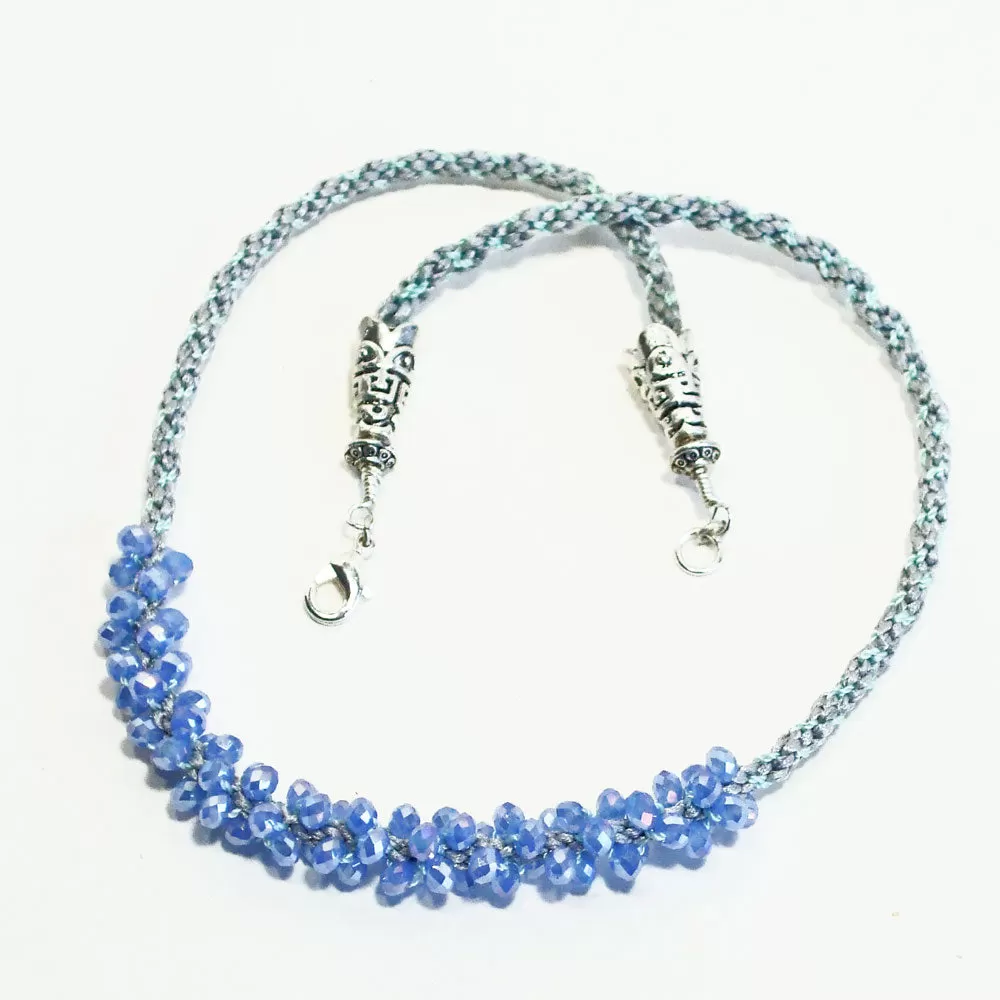 Gelasia, Blue Kumihimo Braided Bead Necklace