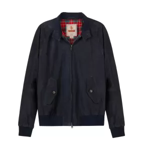 Giubbino Baracuta G9 Harrington Suede Blu Intenso