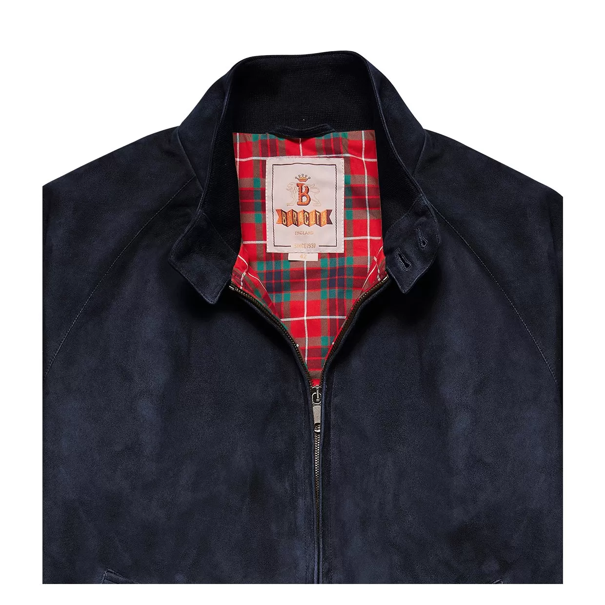 Giubbino Baracuta G9 Harrington Suede Blu Intenso