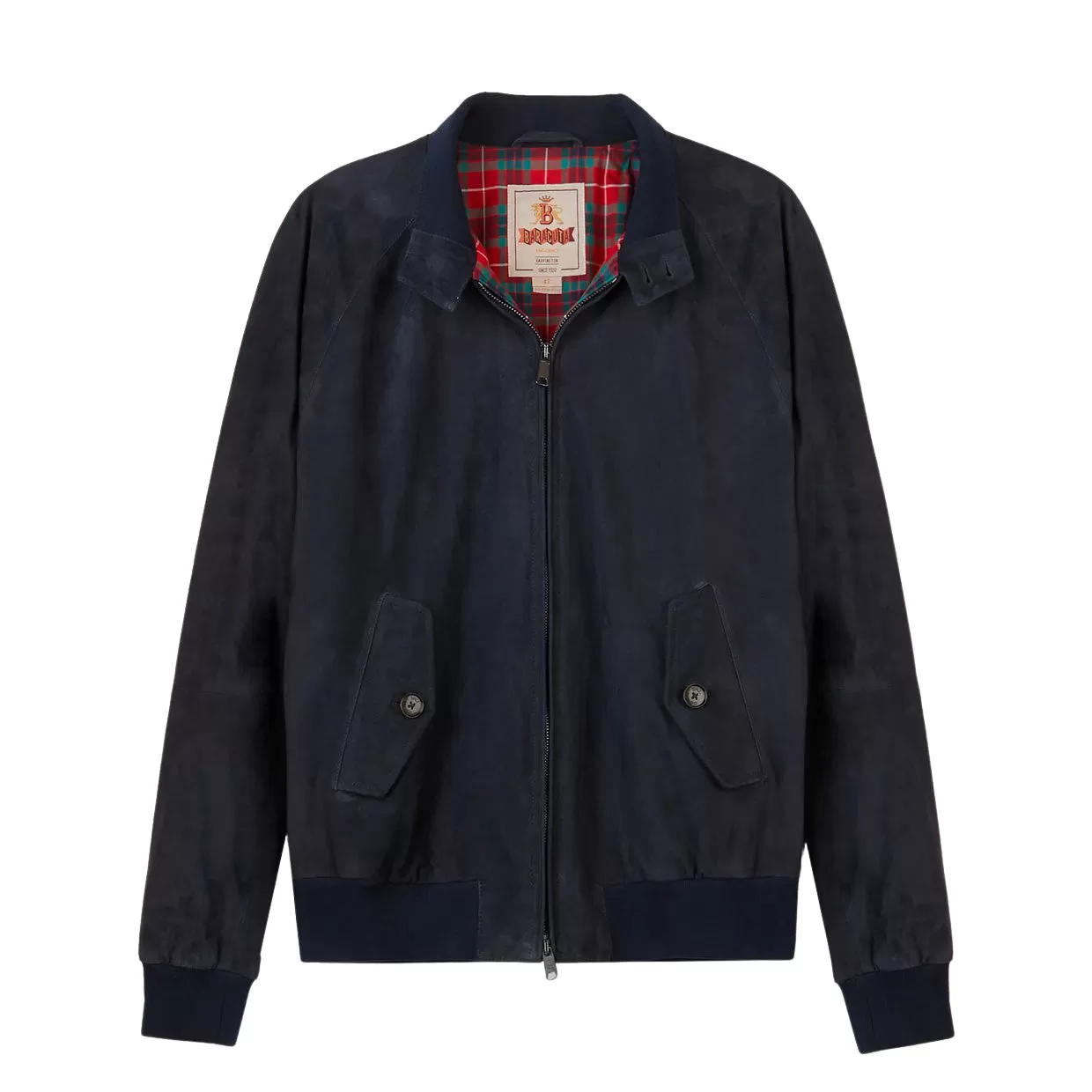 Giubbino Baracuta G9 Harrington Suede Blu Intenso