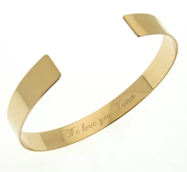 Gold Cuff Bracelet with Secret Message