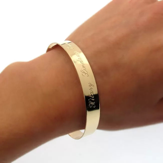 Gold Cuff Bracelet with Secret Message