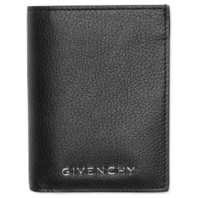 Grained Leather Card Holder 6cc - Black