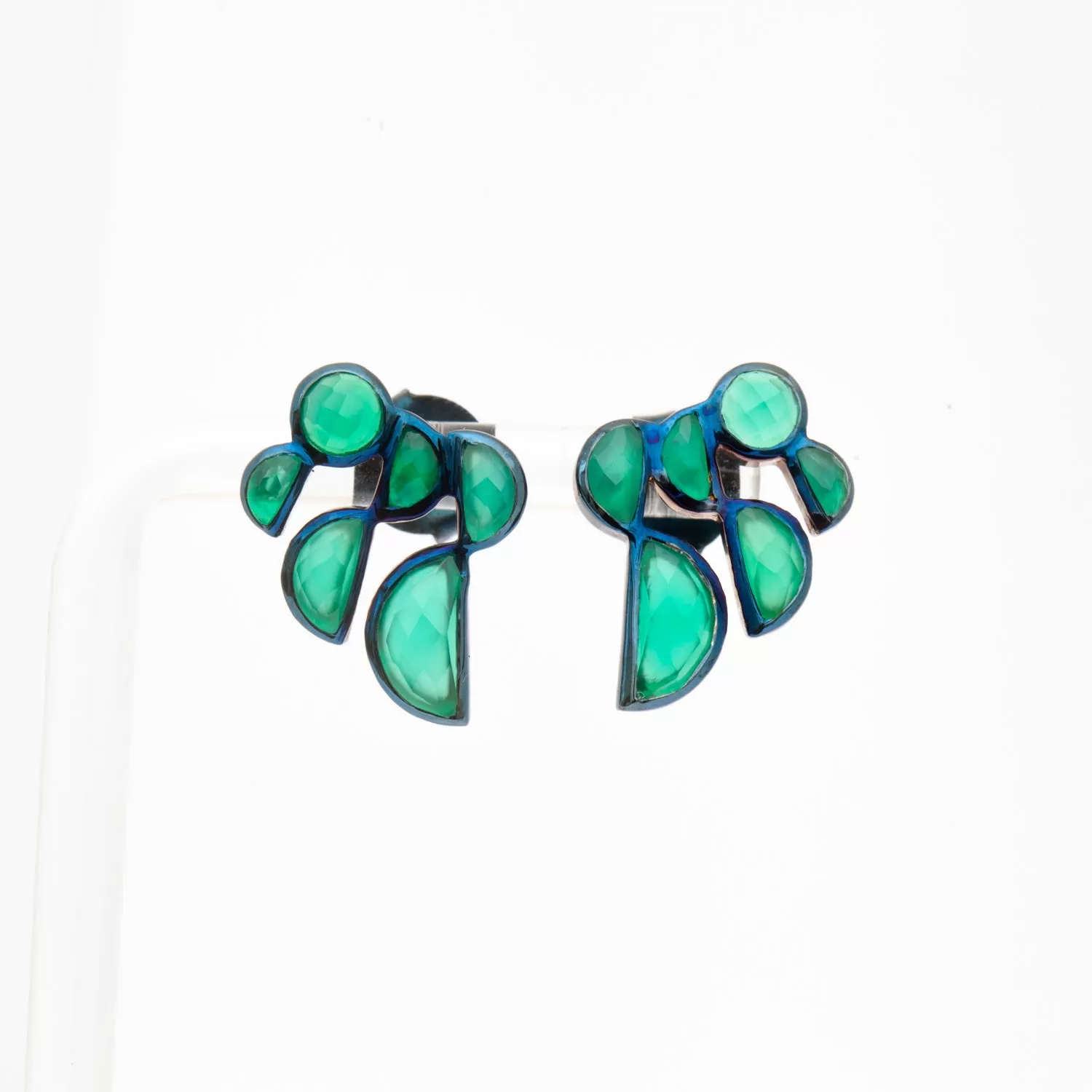 Green Onyx Prawn Earrings