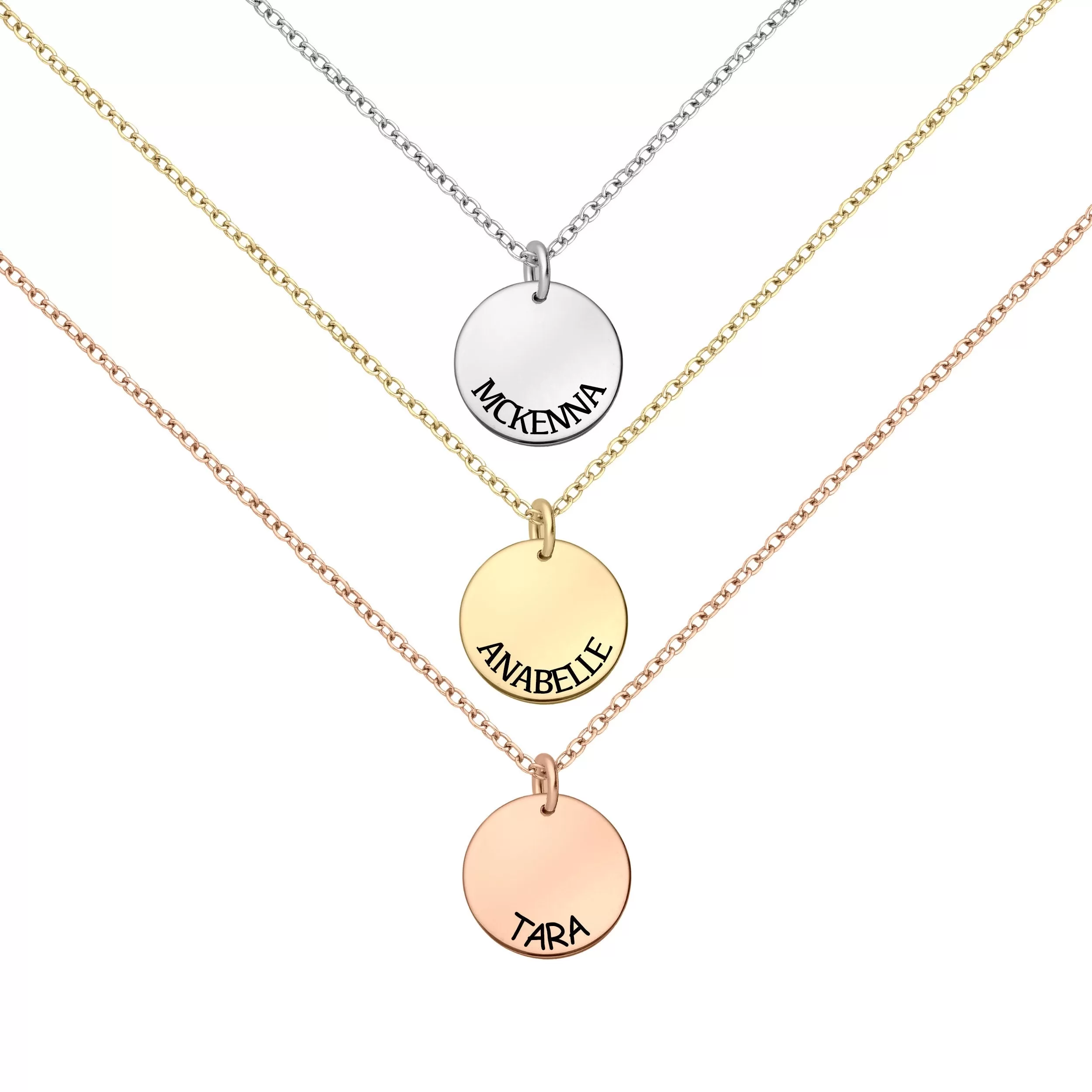 Half Circle Name Disc Necklace