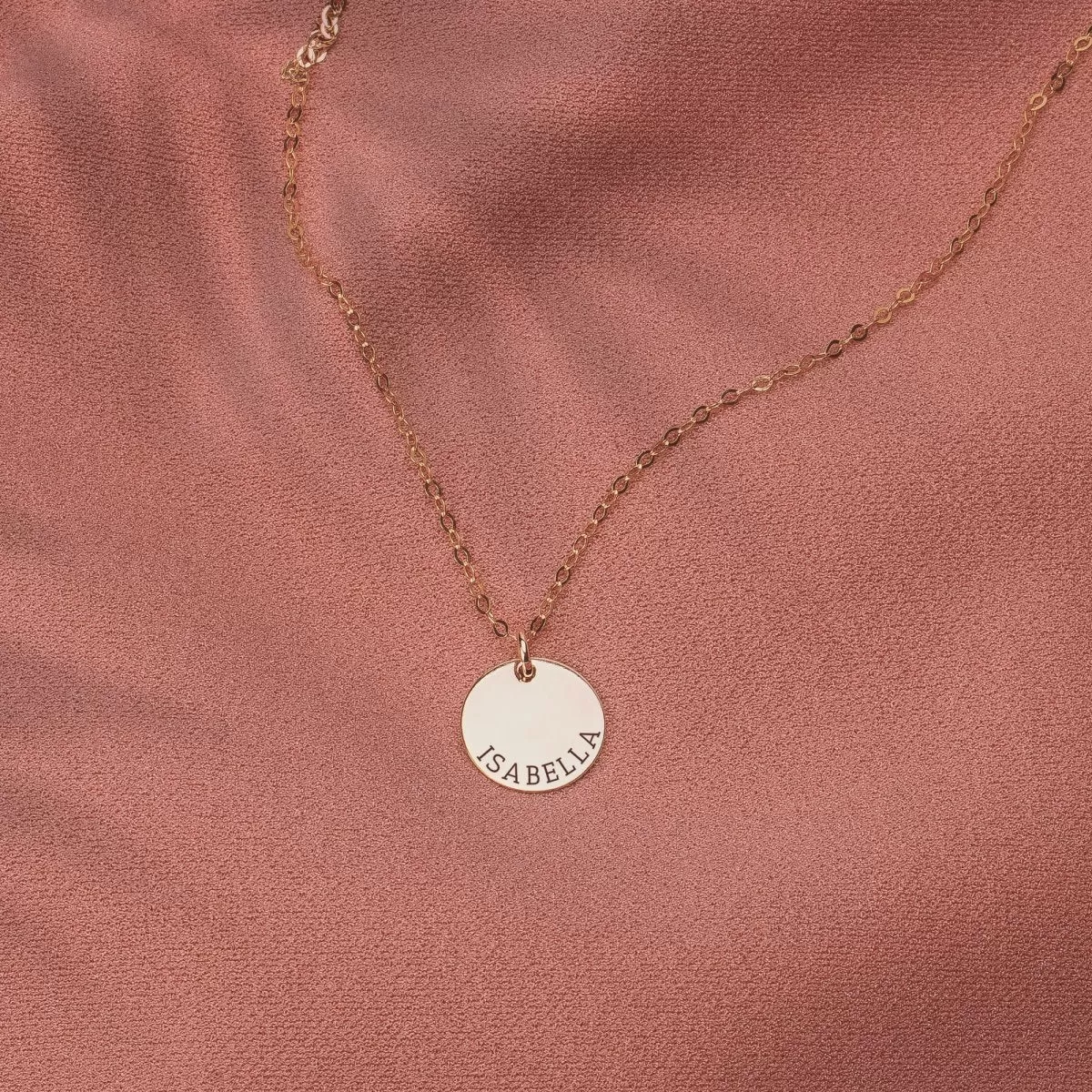 Half Circle Name Disc Necklace