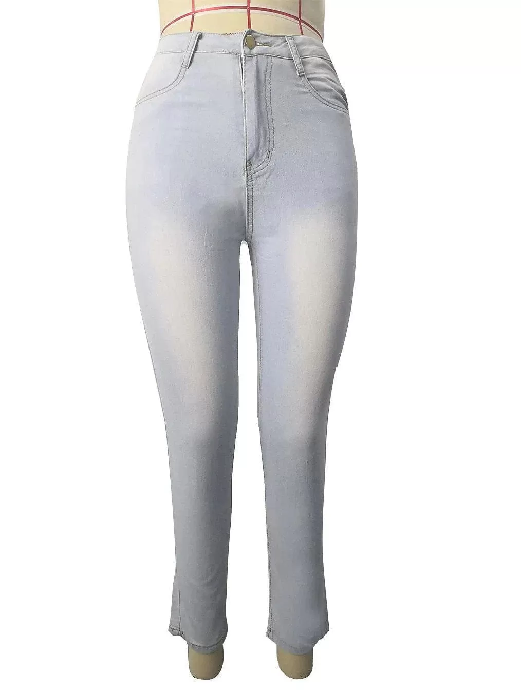 High Waisted Fleece-Lined Women's Denim Jeans with Classic Regular Fit in Multiple Colors