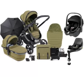 iCandy Peach 7 Maxi Cosi Pebble 360 Complete Travel System Bundle - Olive (Black Parasol)