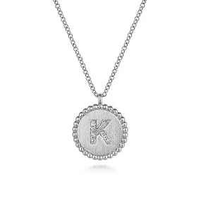 Initial K Medallion Necklace