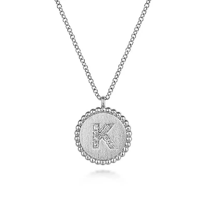 Initial K Medallion Necklace