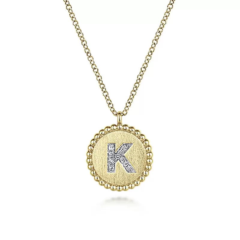 Initial K Medallion Necklace