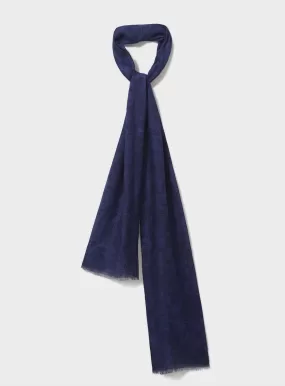 Italian Tencel Biodegradable Blue Semi-Plain Scarf