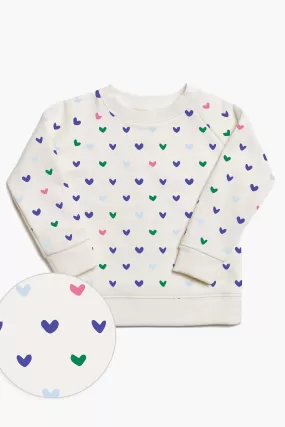 Jelly Bean Hearts Organic Pullover Sweatshirt