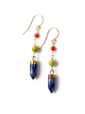 Kaleidoscope Lapis Point Dangles by Anne Vaughan