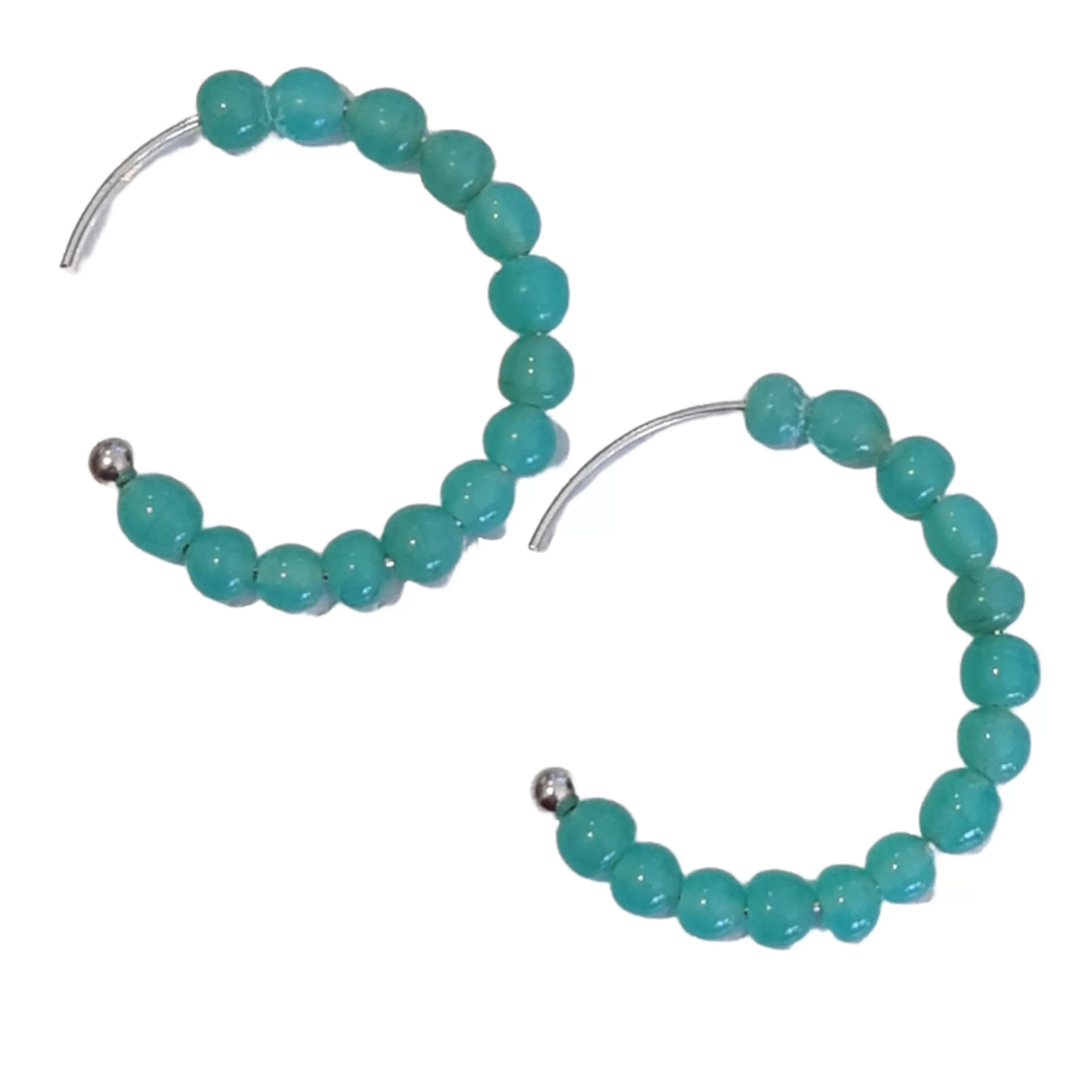 Kythira Sea Green Glass Hoop earrings