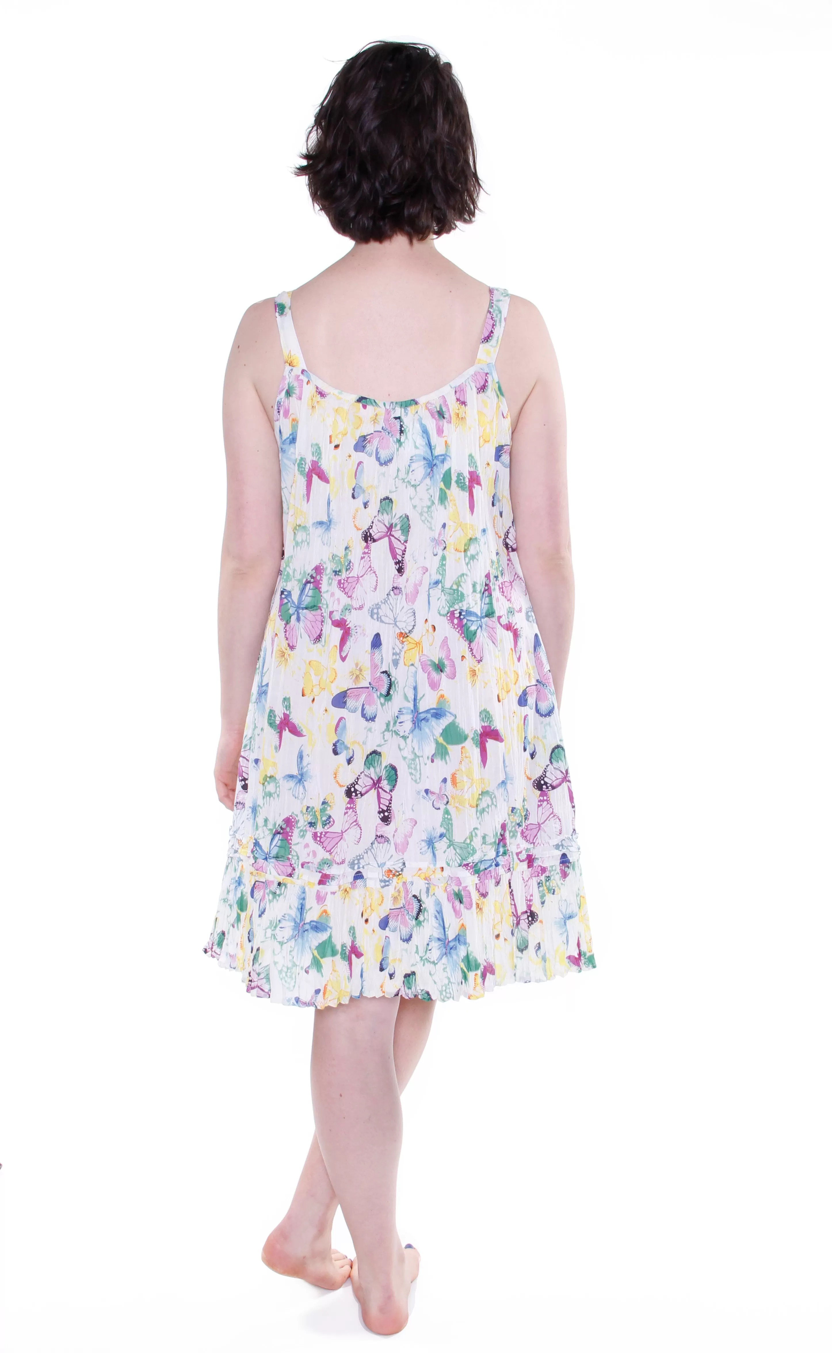 La Cera Butterfly Garden Print Chemise