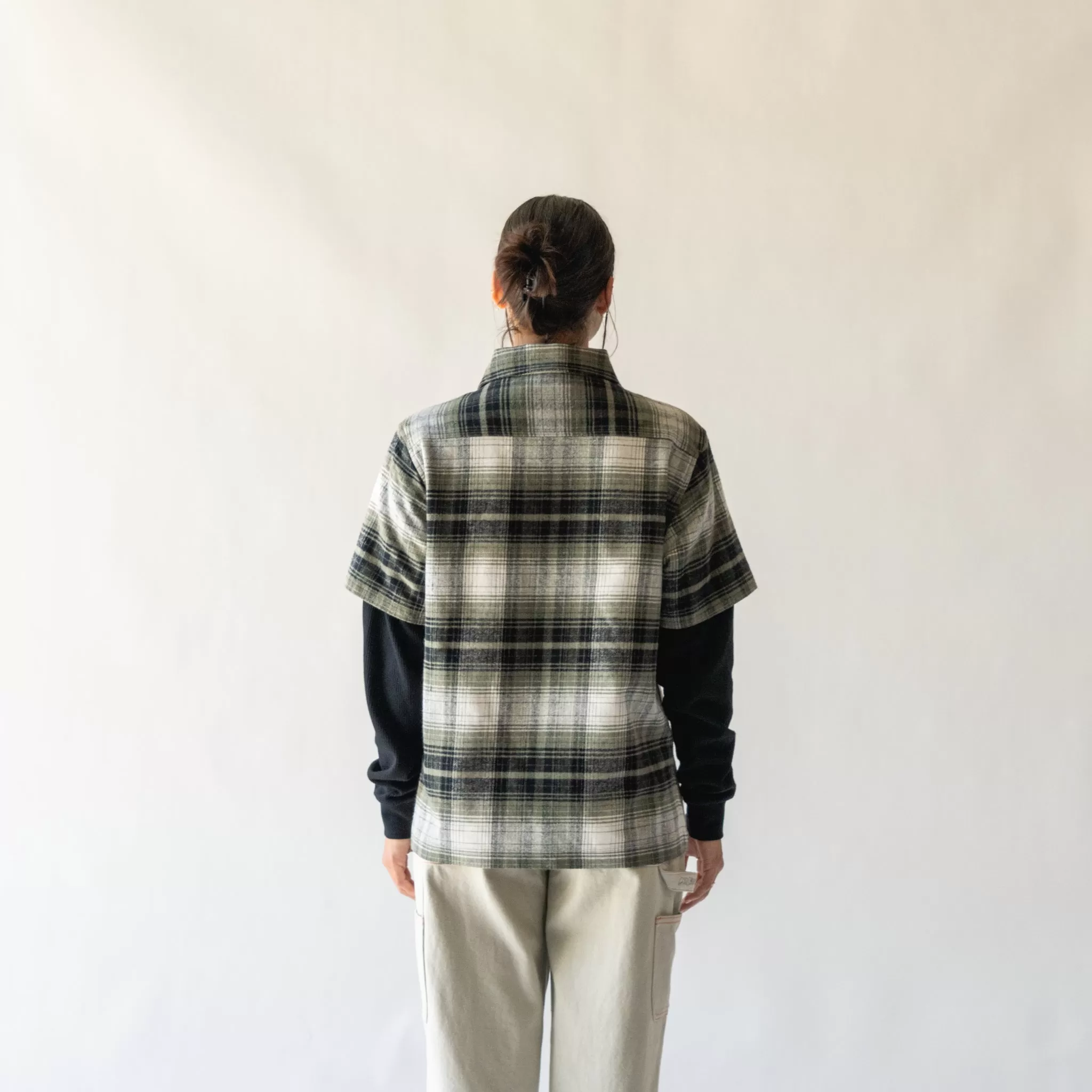 Lair Woven Plaid/Thermal Layered Shirt - Olive