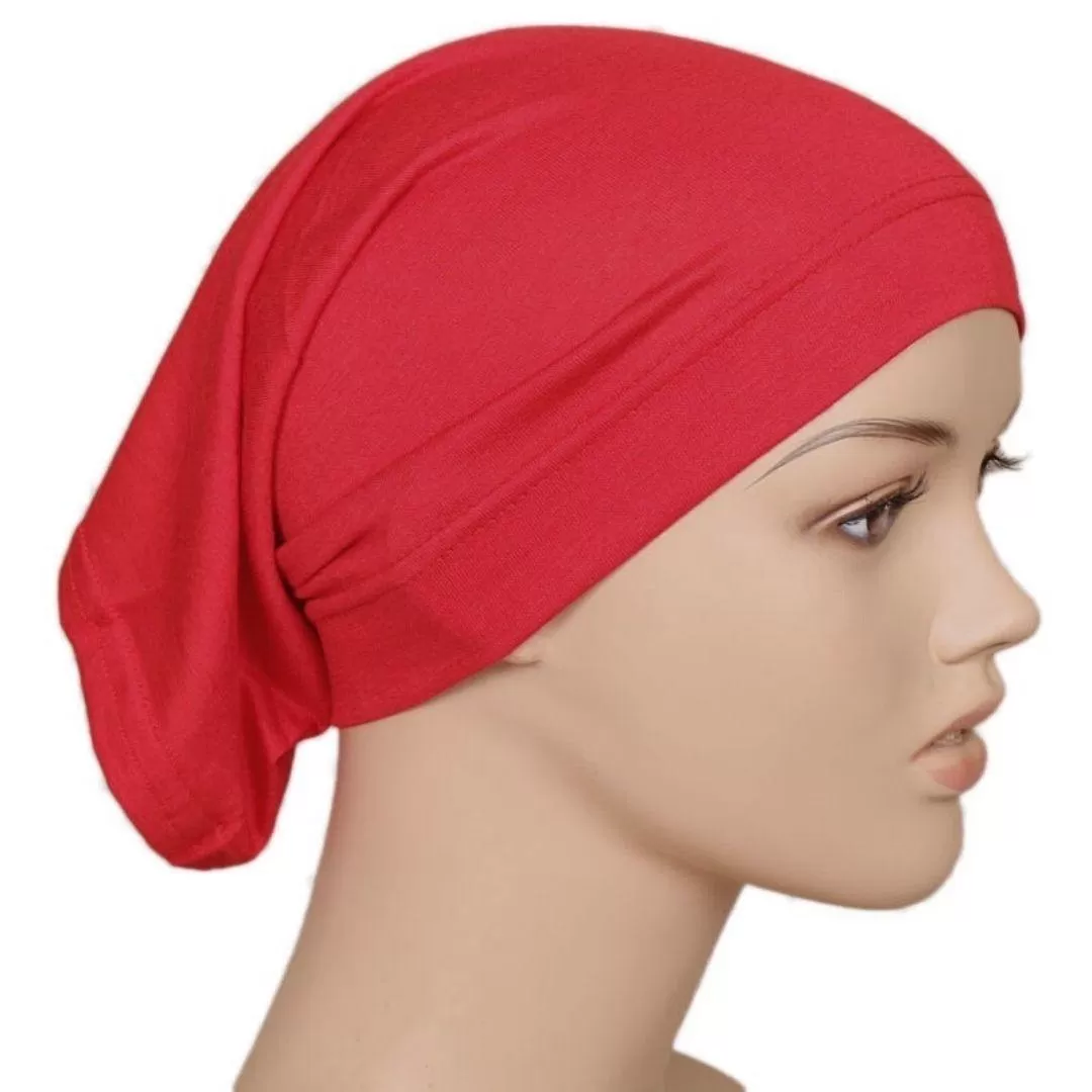 Lightweight Cotton Hijab Cap -  Raspberry Red