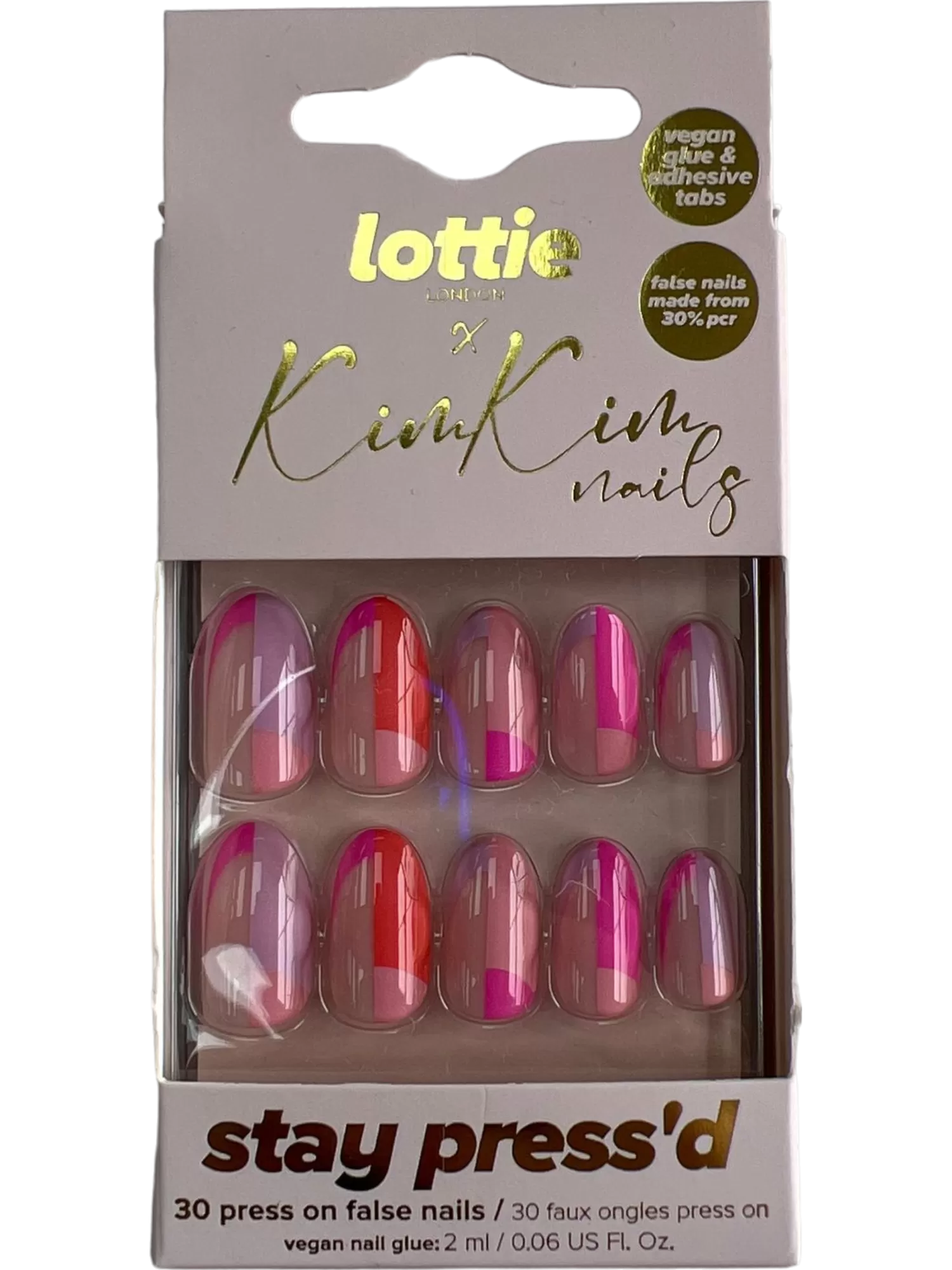 Lottie London Colour Block Party Press On Nails Multicoloured