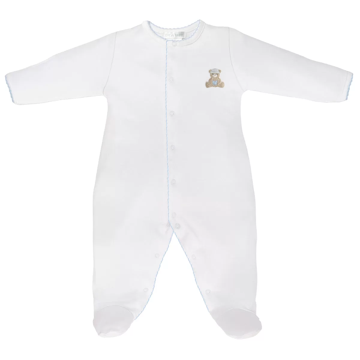 Love Teddy Embroidery Footie | Baby Boy