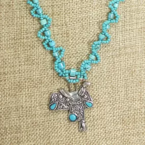 Macaria Charm Beaded Pendant Necklace