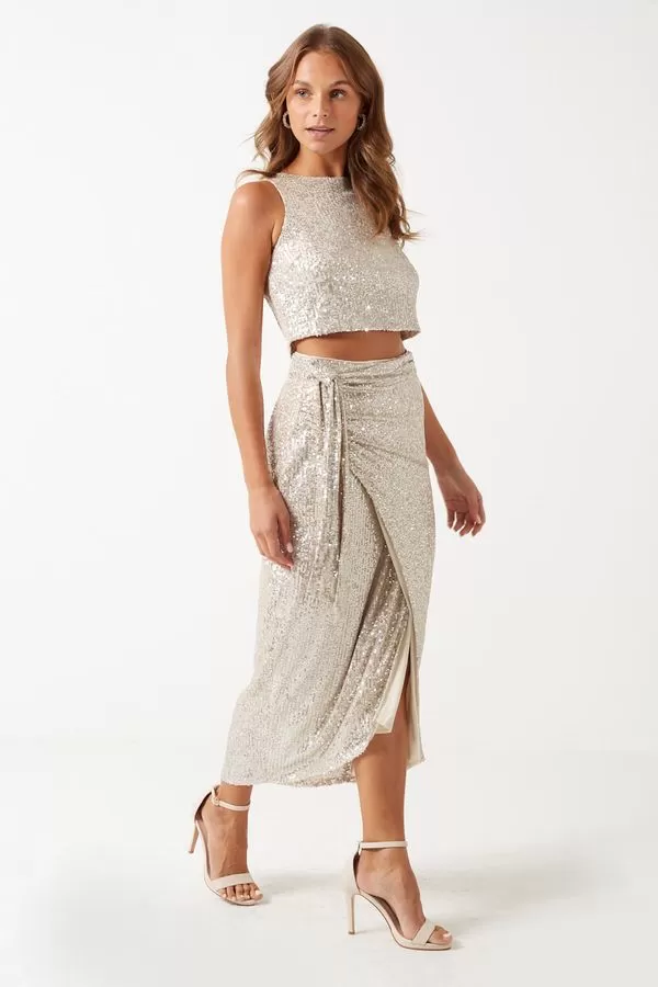 Marc Angelo Sequin Top and Skirt