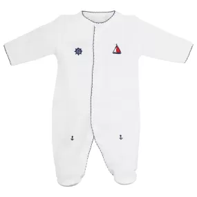 Marine Embroidery Footie | Baby Boy